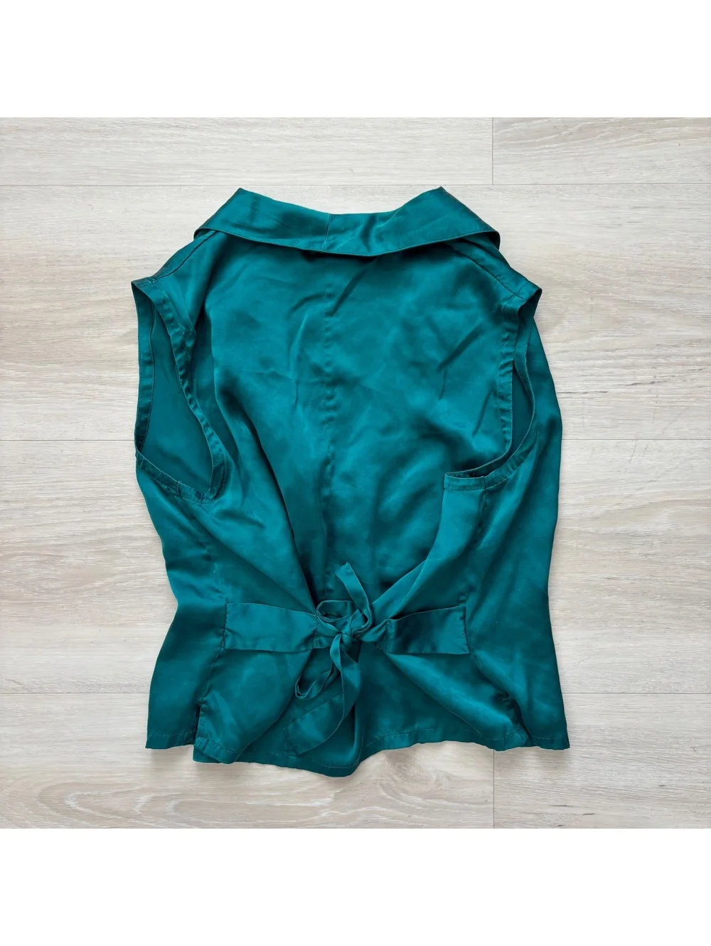 VTG Victoria's Secret 100% Silk Pajama Medium Teal Vest Shorts Lingerie Bridal